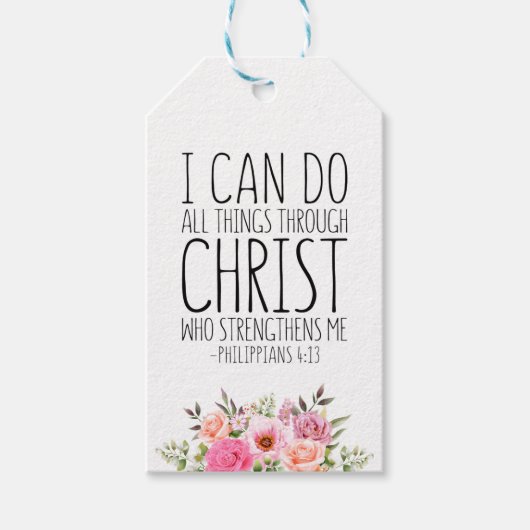 Ik kan alles door Christus doen, Filippijnen 4 Cadeaulabel (Voorkant)