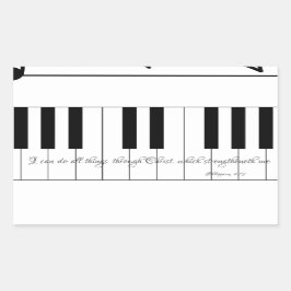 Ik kan alles door Christus doen met Piano Keys Rechthoekige Sticker