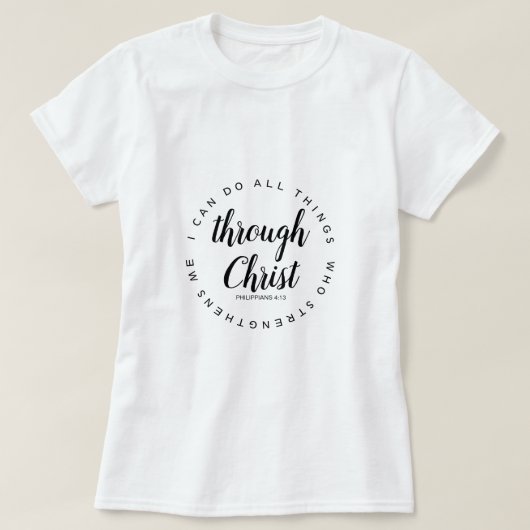 Ik kan alles door Christus doen T-shirt (Design voorkant)