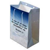 Ik kan alles doorstaan... Filippijnen 4:13 Medium Cadeauzakje (Voorkant Gekanteld)