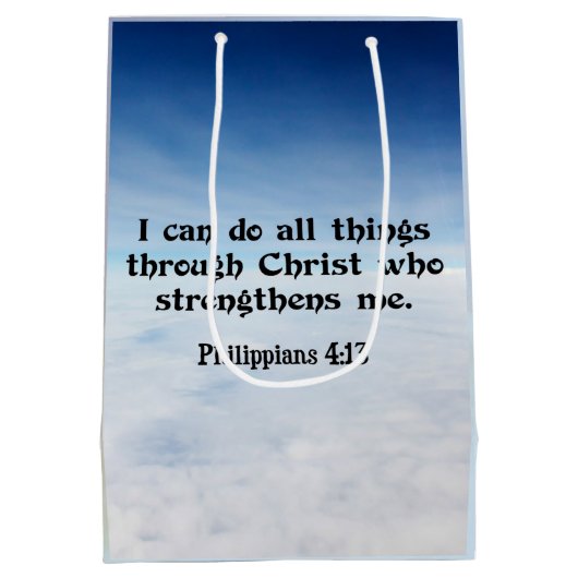 Ik kan alles doorstaan... Filippijnen 4:13 Medium Cadeauzakje (Achterkant)