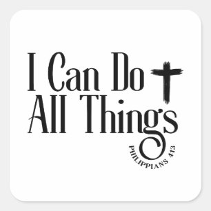 Ik kan alles Filippenzen 4:13 Vierkante Sticker