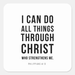 Ik kan alles Filippenzen 4:13 Vierkante Sticker