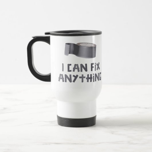 Ik kan alles oplossen met een uct tape reisbeker (Links)