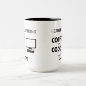 Ik kan alles oplossen met koffie en code grappig mok (Midden)