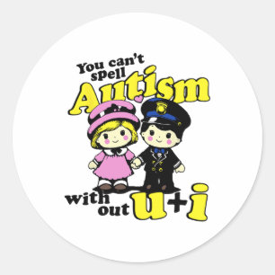 Ik kan autisme niet spellen zonder mij en mij ronde sticker