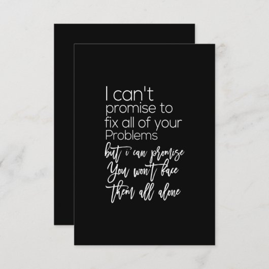 ik kan beloven dat je ze niet alleen tegenkomt bedankkaart (Voorkant / Achterkant)