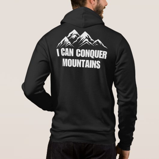 Ik kan bergen veroveren Inspirerend quote Hoodie (Achterkant)