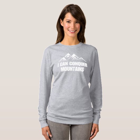 Ik kan bergen veroveren Inspirerend quote T-shirt (Voorkant volledig)