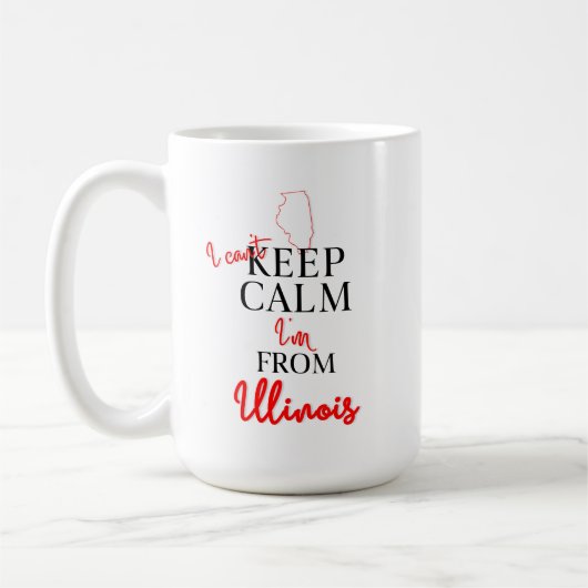 Ik kan Calm niet houden, ik ben van Illinois. Koffiemok (Links)