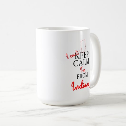 Ik kan Calm niet houden, ik ben van Indiana. Koffiemok (Voorkant rechts)