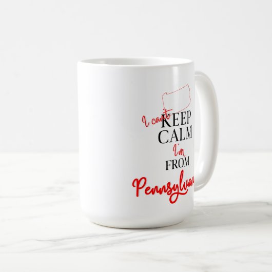 Ik kan Calm niet houden, ik kom uit Pennsylvania Koffiemok (Voorkant rechts)