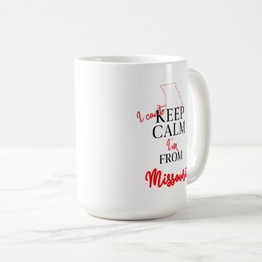 Ik kan Calm niet uit Missouri houden. Koffiemok (Voorkant rechts)