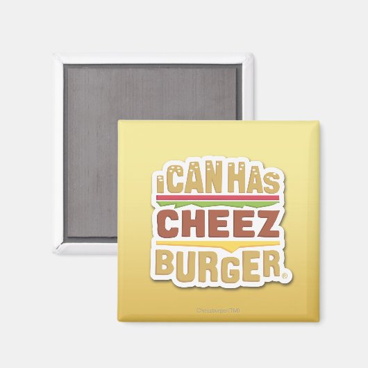 Ik kan Cheezburger hebben (schaduw) Magneet (Voorkant / Achterkant)
