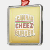 Ik kan Cheezburger hebben (schaduw) Metalen Ornament (Links)