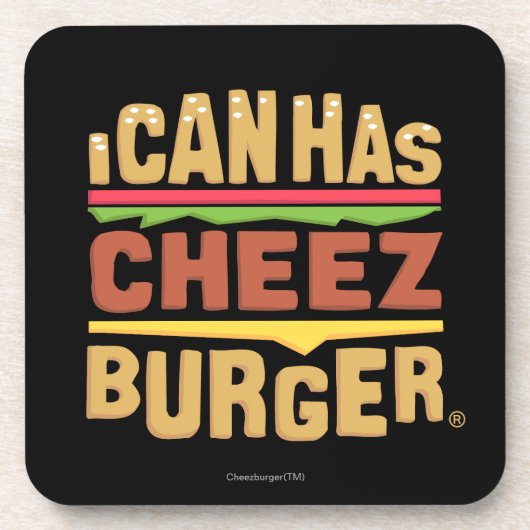 Ik kan Cheezburger Logo hebben Drankjes Onderzetter (Voorkant)