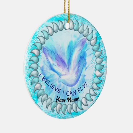 Ik kan Christelijk vliegen Keramisch Ornament (Rechts)