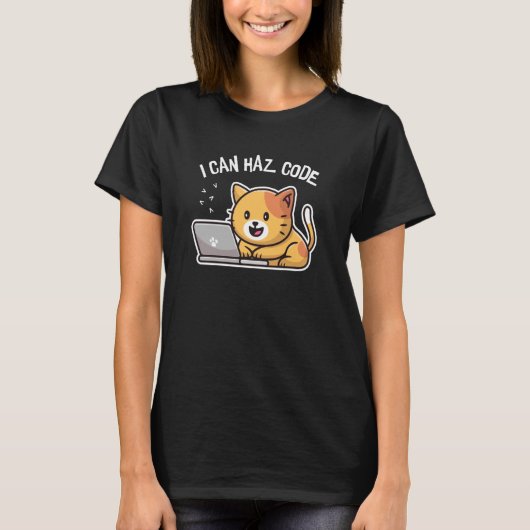 Ik kan Code Computer Cat Programmer Kitten hebben T-shirt (Voorkant)