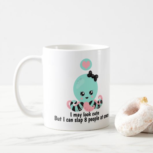 Ik kan Cute Slap 8 Mensen Funny Octopus bekijken Koffiemok (Met donut)