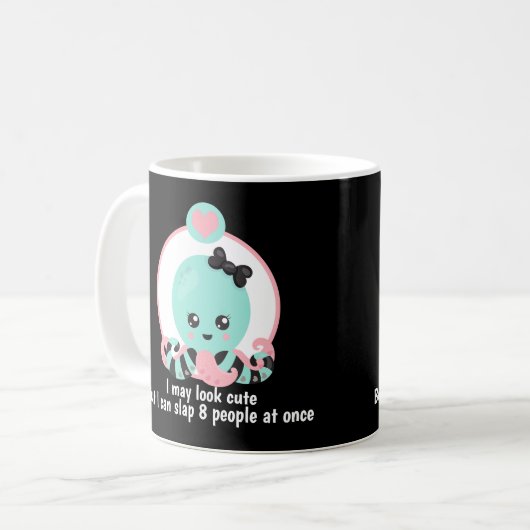 Ik kan Cute Slap 8 Mensen Funny Octopus bekijken Koffiemok (Voorkant links)