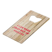 IK KAN DAT UIT PALLETS MAKEN CREDITKAART FLESSENOPENER (Voorkant Gekanteld)