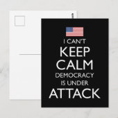 Ik kan de kalm democratie niet onder vuur houden. briefkaart (Voorkant / Achterkant)