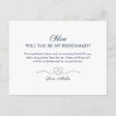 Ik kan de knoop niet Stropdassen zonder jou Navy R Uitnodiging Briefkaart (Achterkant)