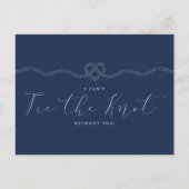 Ik kan de knoop niet Stropdassen zonder jou Navy R Uitnodiging Briefkaart (Voorkant)