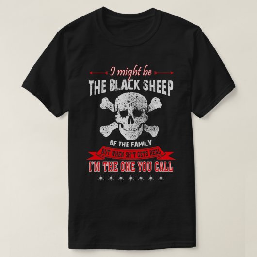 Ik kan de zwarte schaap zijn t-shirt (Design voorkant)