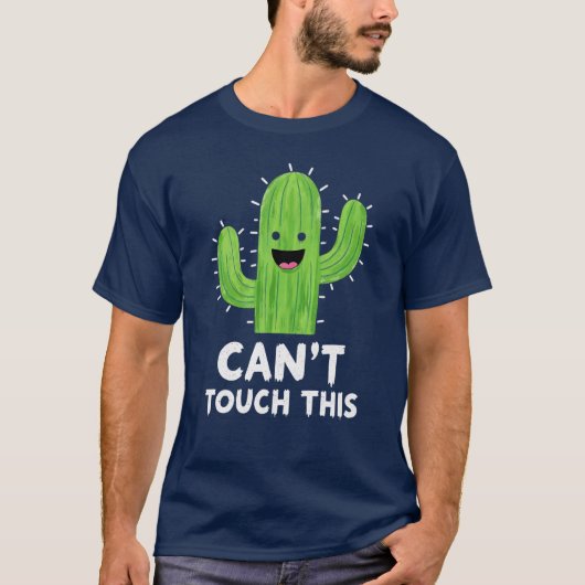 Ik kan deze grappige cactus niet aanraken t-shirt (Voorkant)