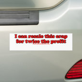 Ik kan deze krap twee keer doorverkopen. bumpersticker (Op auto)