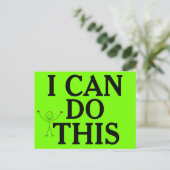 IK KAN DEZE positieve bemoedigende woorden DOEN Briefkaart (Staand voorkant)