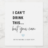 Ik kan deze Zwangerschapsaankondiging niet Drinken Wijn Etiket (Enkel label)