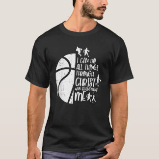 Ik kan dingen doen door Christus Basketball Christ T-shirt