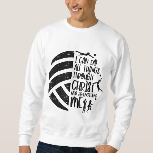 Ik kan dingen doen door Christus Volleyball Christ Trui (Voorkant)
