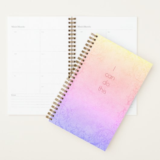 Ik kan dit moderne pasteelregenbooggradiëntvlak do planner (Display)