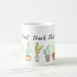 Ik kan dit niet aanraken | Cactus-Waterverf Koffiemok