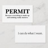 IK kan doen wat ik wil. Visitekaartje (Voorkant / Achterkant)