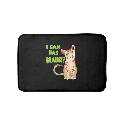 Ik kan een Brain Zombie Cat Shirt hebben Badmat (Voorkant)