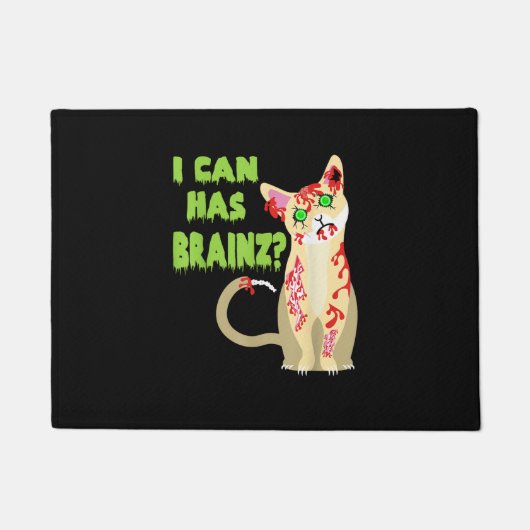 Ik kan een Brain Zombie Cat Shirt hebben Deurmat (Voorkant)