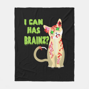 Ik kan een Brain Zombie Cat Shirt hebben Fleece Deken