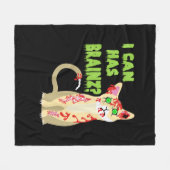 Ik kan een Brain Zombie Cat Shirt hebben Fleece Deken (Voorkant (Horizontaal))