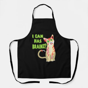 Ik kan een Brain Zombie Cat Shirt hebben Schort