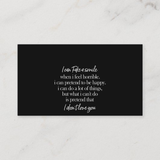 ik kan een glimlach doen alsof visitekaartje (Voorkant)