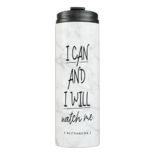 Ik kan en ik kijk naar de marmer Motivatie prijsop Thermosbeker