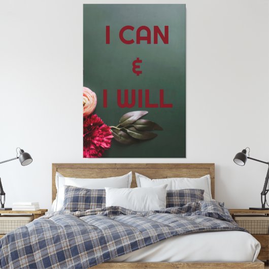 Ik kan en ik zal Canvas Print (Insitu (Slaapkamer))