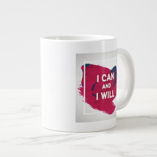 Ik kan en ik zal grote koffiekop (Voorkant rechts)