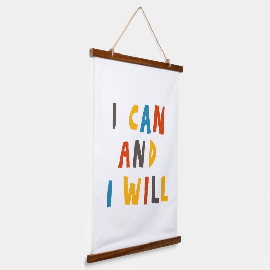 Ik kan en ik zal hangend wandkleed (Gebogen)