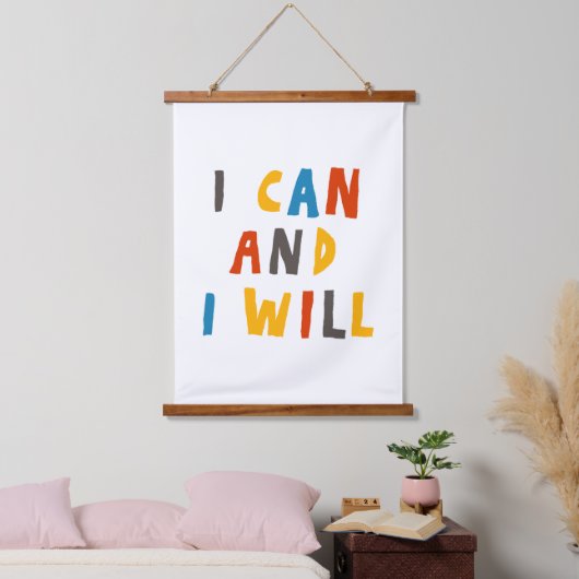 Ik kan en ik zal hangend wandkleed (Slaapkamer)