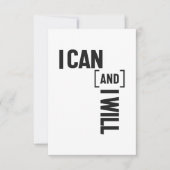 Ik kan en ik zal het bericht inspireren RSVP kaartje (Voorkant)